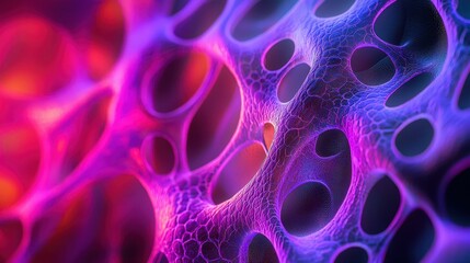 Poster - Elegant Depiction of Cellular Tissue with Dramatic Lighting Effects