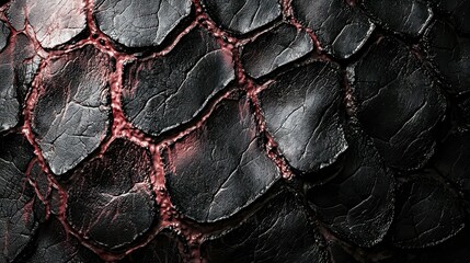Poster - High Contrast Texture Highlighting Unique Black Scales and Details