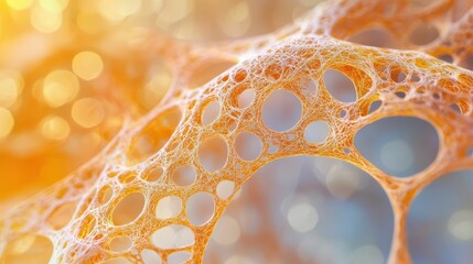 Poster - Macro Perspective on Fibrous Tissue with Bokeh Background Effect