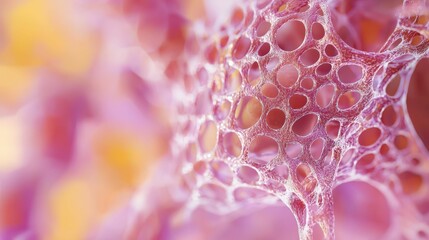 Poster - Close-Up Macro Shot of Cellular Tissue in Vibrant Colors and Texture