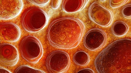 Poster - Vibrant Artistic Visualization of Tissue Cells in Abstract Design