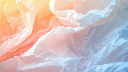 Poster - Vibrant Close-Up of Crumpled Tissue Under Natural Light Display