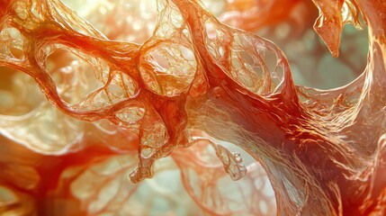 Poster - Vibrant Portrayal of Tissue Cells in Abstract Organic Forms