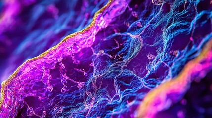 Poster - Vivid Microscopic Capture of Tissue Cells Under High Magnification