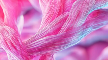 Poster - Vivid Microscopic View of Muscle Tissue Fibers in Bright Colors