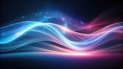 Wall Mural - Abstract Cosmic Waves A Serene Symphony of Light and Color, Evoking Celestial Wonder