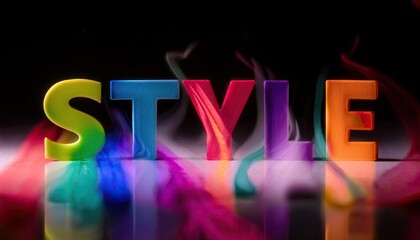 Poster - Colorful Word 'Style' with Vibrant Smoke Effects