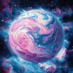 Wall Mural -  cotton candy planet