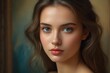 © haiqiang - arafed portrait of a beautiful young woman with blue eyes