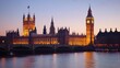 © The Little Hut - Iconic View of the Houses of Parliament and Big Ben at Twilight in London : Generative AI