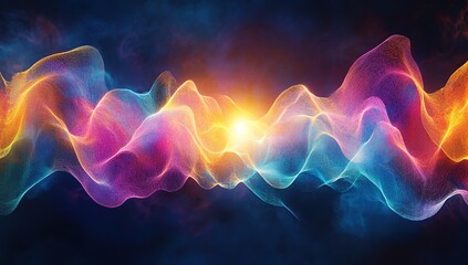 Poster - Vibrant Colorful Waves Flowing Dynamically Across Screen, Abstract Art Background Design