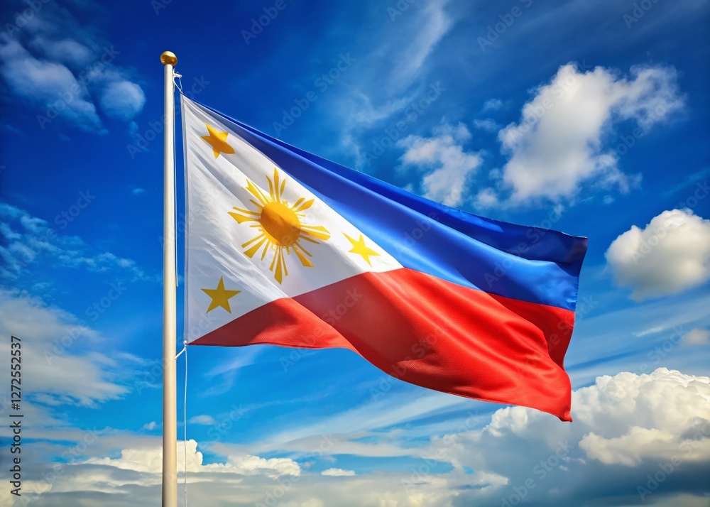 Philippines Flag: Majestic National Symbol with Copy Space - High ...