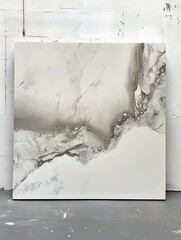 Poster - Elegant Abstract Wall Art with Smooth Gray and White Textures for Modern Home Decor : Generative AI