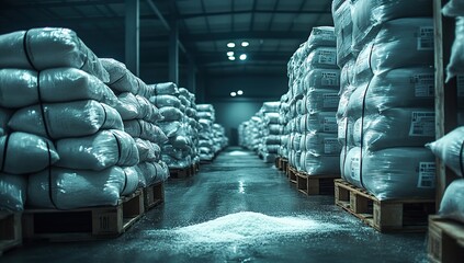 Poster - Warehouse Inventory: Efficient Storage of Goods on Pallets, Ensuring Safe Product Handling and Distribution Processes