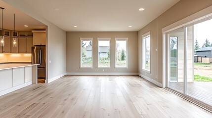 Poster - Spacious and Bright Living Room with Large Windows and Natural Light : Generative AI
