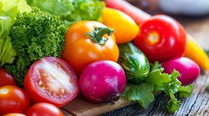 Poster - Fresh and Colorful Organic Vegetables Ready for Healthy Cooking and Meal Preparation : Generative AI