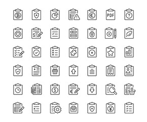 Poster - Clipboard icons. Outline symbols collection. Premium vector line icons set