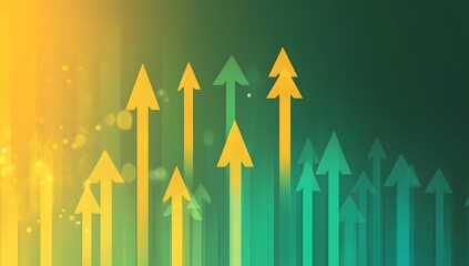 Poster - Abstract upward trend graphic, vibrant color background