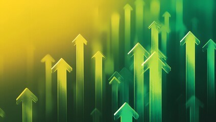 Fototapete - Abstract graphic of upward trend, success, positive growth, in a financial backdrop