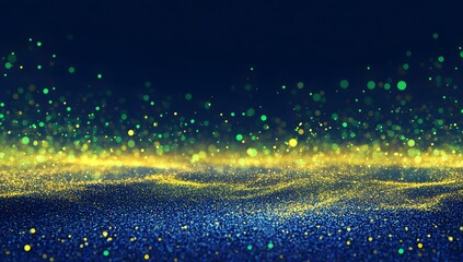Poster - Abstract glowing particles, dark background, vibrant colors, digital art