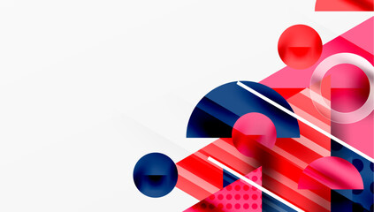 Aufkleber - Modern Abstract Design with Overlapping Transparent Triangles and Circles