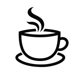 Poster - coffee cup, silhouette, outline, vector, illustration, isolated on a white background