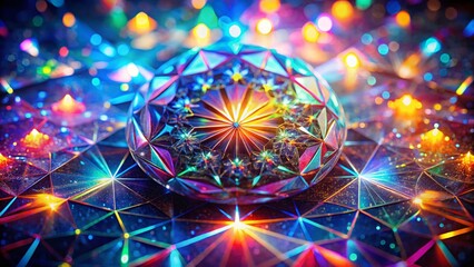 Shimmering Laser Hologram Diffraction: Double Exposure Abstract Art