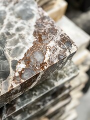 Poster - Close Up of Beautifully Patterned Natural Stone Surface : Generative AI