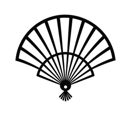 Poster - Simple line art icon of a fan, silhouette, outline, vector, illustration, isolated on a white background.
