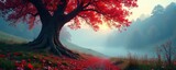 Il cammello cammina lungo un sentiero di foglie secche, albero, cammello