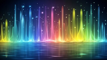 Poster - Rainbow Spectrum Lightscape: Abstract Digital Art