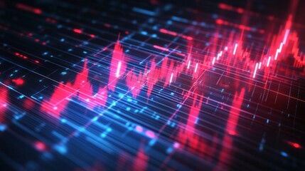 Poster - Abstract Digital Stock Market Data Visualization