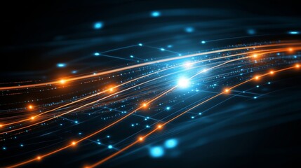 Aufkleber - Abstract Digital Network, Futuristic Technology, 