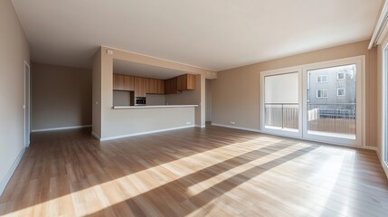Poster - Spacious and Bright Modern Living Room with Open Kitchen Design for Contemporary Homes : Generative AI