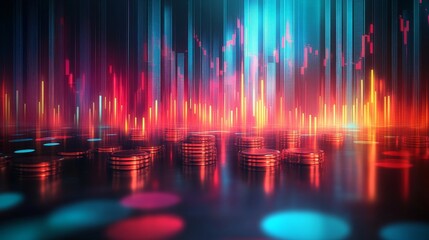 Poster - Neon Financial Market Abstract