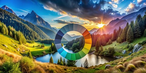 Aufkleber - Stunning Landscape Photo: 99% Vertical Donut Chart Infographic for Mobile & TV