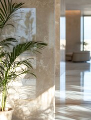 Poster - Elegantly Decorated Modern Living Space with Green Plants and Bright Sunlit Ambiance : Generative AI