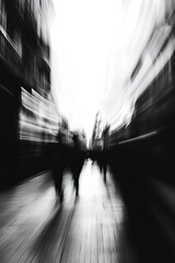 Aufkleber - Abstract Motion Blur of City Streets Capturing Movement and Energy of Urban Life : Generative AI