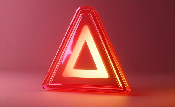 Cartoon triangle warning sign, 
