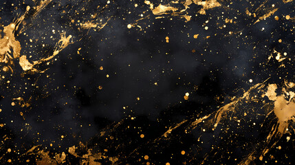 Wall Mural - Elegant black and gold abstract background with sparkling texture, luxury design. Glowing Abstract Patterns. Illustration