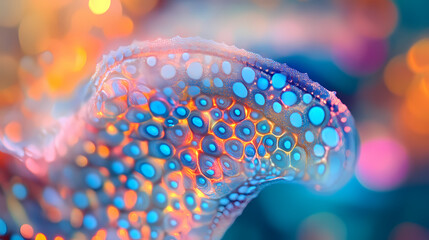 Wall Mural - vibrant abstract background with colorful bokeh lights in blue, pink, and orange hues, creating a dy