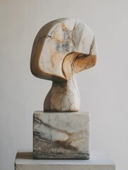 Poster - Abstract marble sculpture showcasing unique design elements and natural texture for art lovers : Generative AI