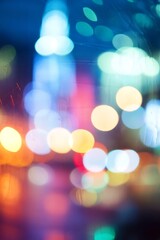 Aufkleber - Vibrant Bokeh Lights Creating a Dreamy Colorful Ambiance in the Background : Generative AI