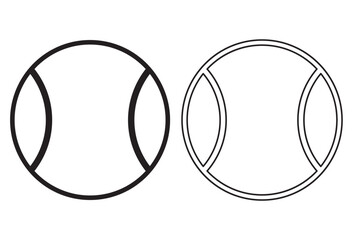 Poster - Sports outline icons-Tennis balls. Collection of tennis ball icons in outline styles. Ideal for sports, fitness, and recreational-themed designs.