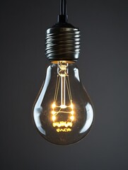 Poster - Vintage Light Bulb with Warm Glow in Dark Background Creating Cozy Atmosphere : Generative AI