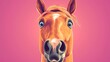 © PoyTumStudio - pop art retro style of Vibrant horse portrait with playful expression.