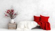 © danadesa - Cozy red and white interior living room