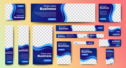 Fototapete - Business Advertising Banners template design with black and red background concept. vector