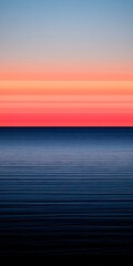 Poster - Abstract ocean view; calm waves under colorful sky. Good for backgrounds