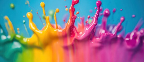 Aufkleber - Colorful paint splashes creating vibrant abstract art
